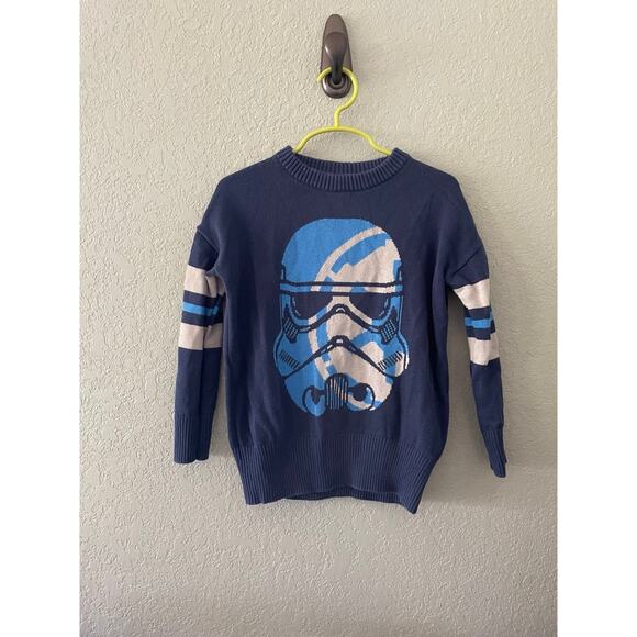 Gap Star Wars Boys XS Knit Sweater Storm Troopers Blue Gray - Picture 1 of 5